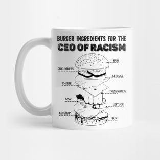 Burger Ingredients for the CEO of RACISM Mug